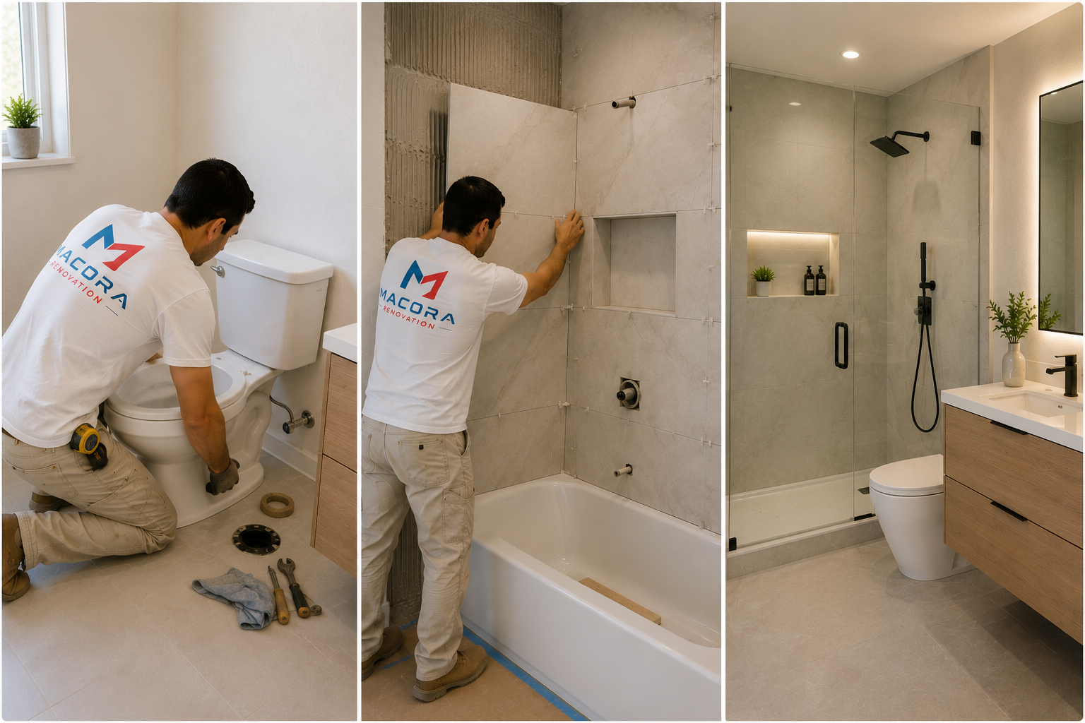 Bathroom remodel by Macora Renovation